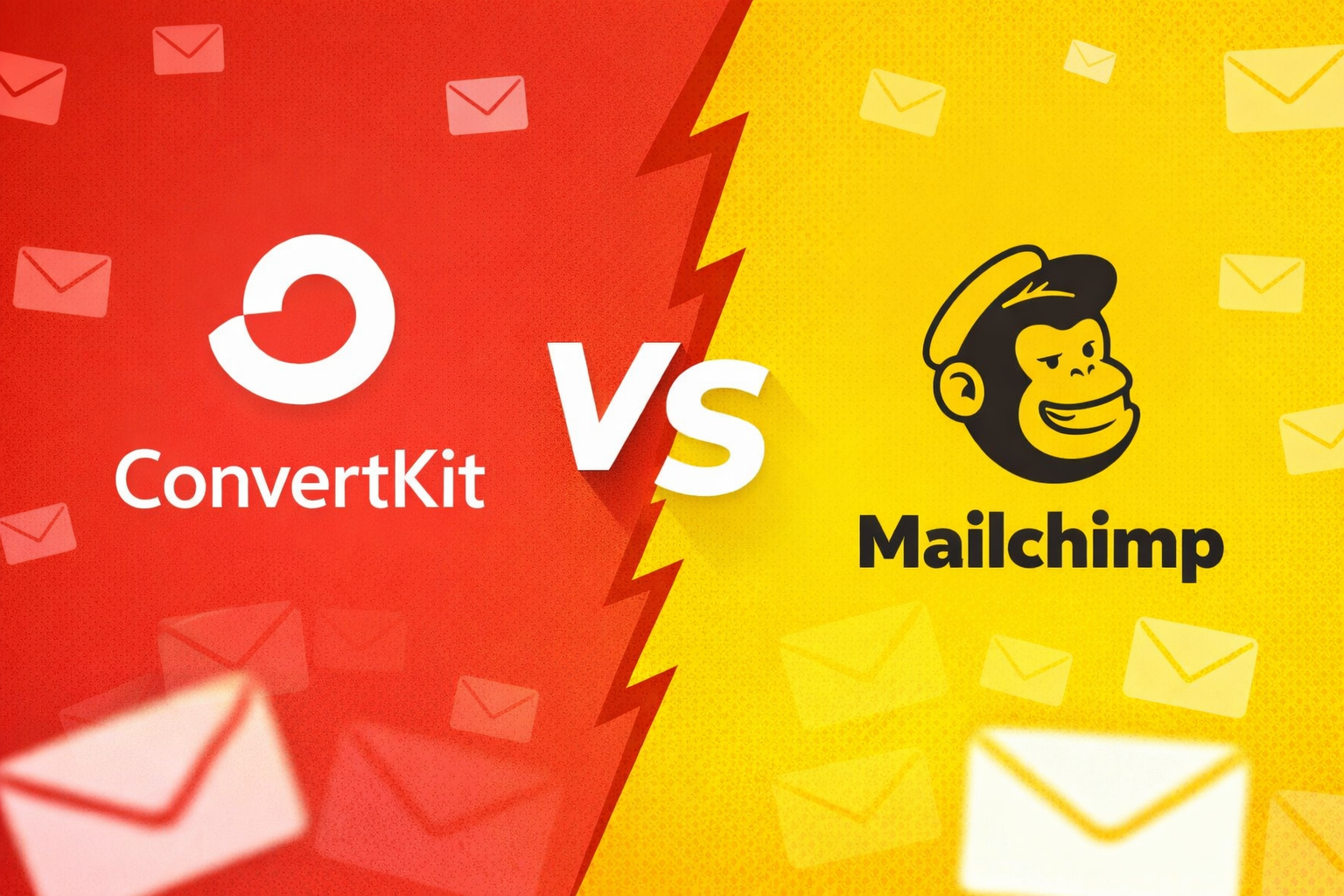 ConvertKit vs Mailchimp comparison thumbnail showing features and differences in email marketing platforms