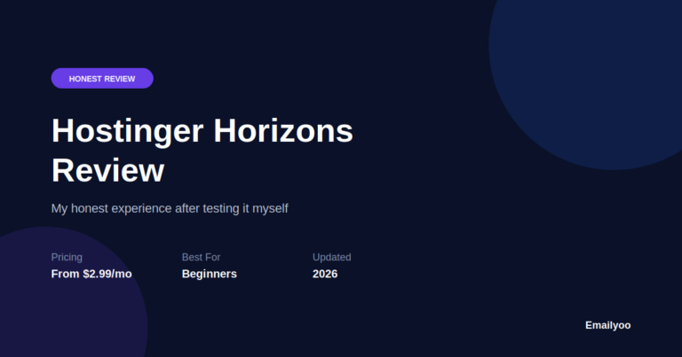 Hostinger Horizons review featured image showing pricing and best-use summary